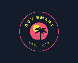 Resort Beach Sunset logo design