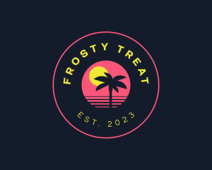 Resort Beach Sunset logo design