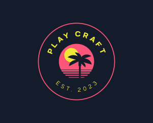 Resort Beach Sunset logo design