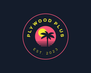 Resort Beach Sunset logo design