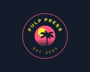 Resort Beach Sunset logo design