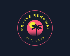 Resort Beach Sunset logo design