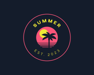 Resort Beach Sunset logo design