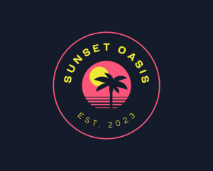 Sunset - Resort Beach Sunset logo design