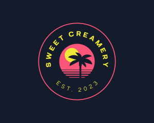 Resort Beach Sunset logo design