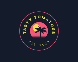 Resort Beach Sunset logo design