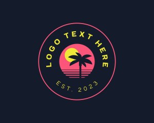 Tour - Resort Beach Sunset logo design