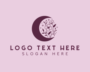 Crescent - Feminine Floral Moon Wellness logo design