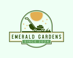 Lawn Mower Gardening logo design