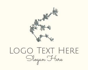 Star Sign - Aquarius Constellation Floral logo design