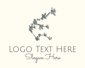 Flower Shop - Aquarius Constellation Floral logo design