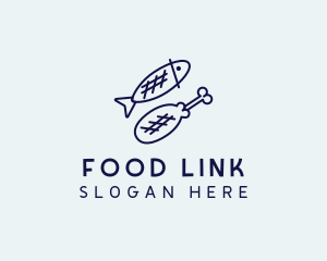 Chicken Fish Food logo design