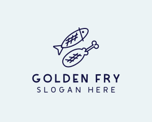 Chicken Fish Food logo design