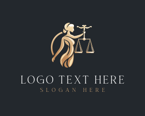 Scales Of Justice - Lady Statue Scale logo design