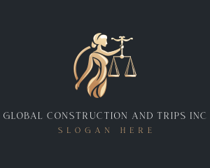 Court House - Lady Statue Scale logo design