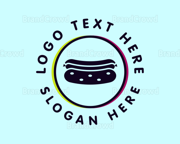 Glitch Hotdog Sandwich Logo