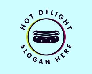 Glitch Hot Dog Sandwich  logo design