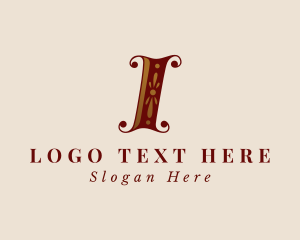 Interior Designer - Elegant Floral Letter I logo design