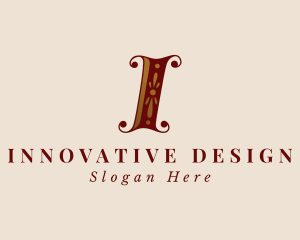 Elegant Floral Letter I logo design