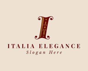 Elegant Floral Letter I logo design