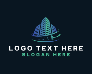 Clean - Building Cleaning Squeegee logo design