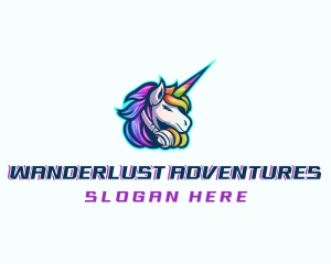 Player - Unicorn Rainbow Headset logo design