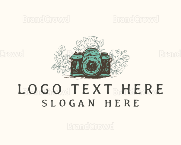 Floral Photography Camera Logo