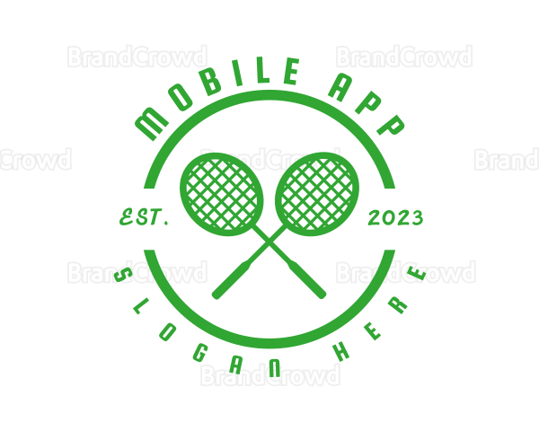 Tennis Racket Court Logo