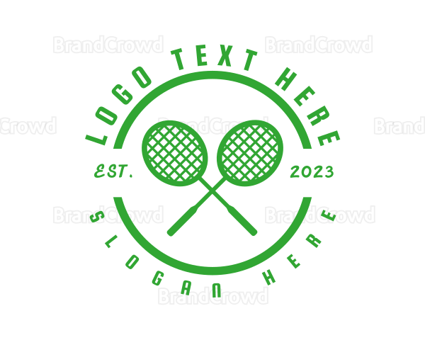 Tennis Racket Court Logo