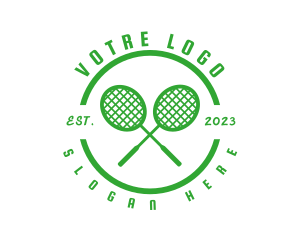 Tennis Racket Court Logo