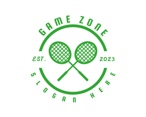 Tennis Racket Court logo design