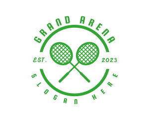 Tennis Racket Court logo design