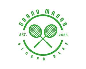 Tennis Racket Court logo design