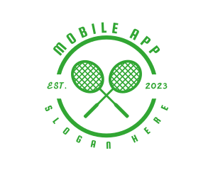 Mesh - Tennis Racket Court logo design