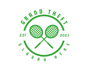 Tennis Racket Court logo design