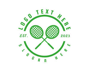 Tennis Racket Court Logo