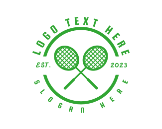 Tennis Racket Court logo design