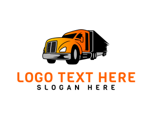 Automobile - Orange Courier Truck logo design
