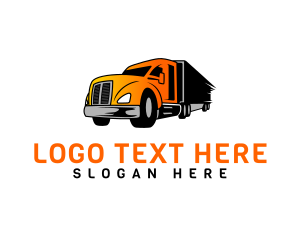 Truck - Orange Courier Truck logo design