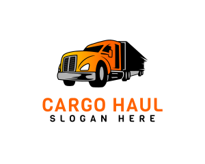 Orange Courier Truck logo design