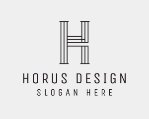 Geometric Minimalist Letter H logo design