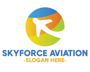 Airforce - Colorful Circle Airplane logo design
