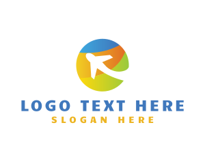 Airplane - Circle Airplane logo design