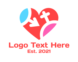 Valentines - Heart Couple Gender logo design