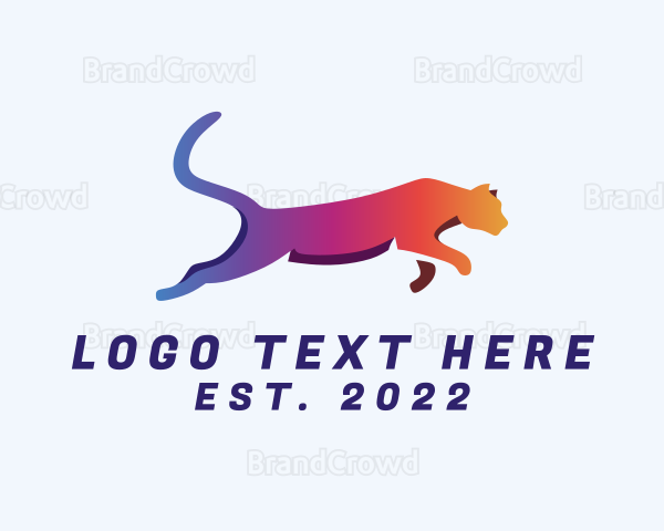 Gradient Cheetah Animal Logo