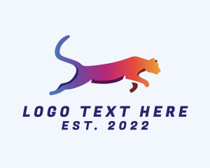 Cat - Gradient Cheetah Animal logo design