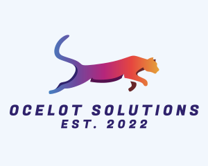 Ocelot - Gradient Cheetah Animal logo design
