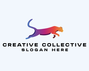 Gradient Cheetah Animal logo design