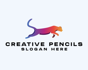 Gradient Cheetah Animal logo design