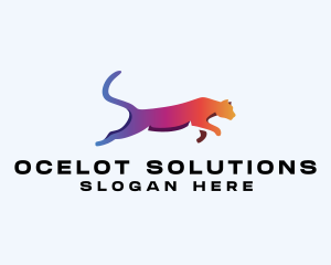 Gradient Cheetah Animal logo design